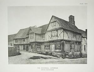Original Antique Photograph Illustration and a Plan of The Guildhall in Lavenham in Suffolk, By G...