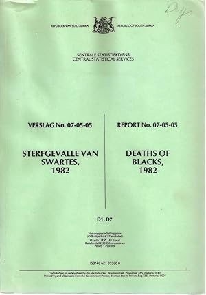 Seller image for Sterfgevalle van Swartes /Deaths of Blacks 1982 for sale by Snookerybooks