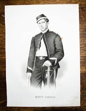 Lithographie-Porträt von Riccio. Menotti Garibaldi.