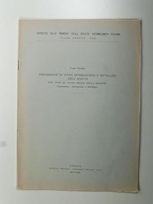 Descrizione di nuovi apterogynidi e mutillidi dell'Egitto con note su altre specie della regione ...