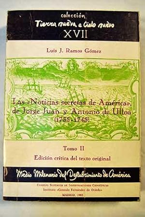 Imagen del vendedor de poca, gnesis y texto de las "Noticias secretas de Amrica", de Jorge Juan y Antonio de Ulloa a la venta por Alcan Libros