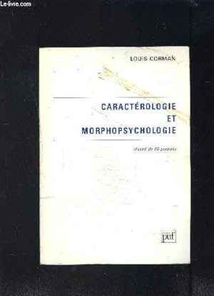 Imagen del vendedor de CARACTEROLOGIE ET MORPHOPSYCHOLOGIE a la venta por Le-Livre