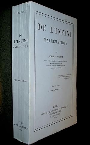 Seller image for De l'infini mathmatique. for sale by Le Chemin des philosophes