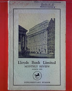 Bild des Verkufers fr Lloyds Bank Limited. Monthley Review. March 1932. World Depression and Franco-German Economic Relations. zum Verkauf von biblion2