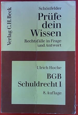 Bild des Verkufers fr Prfe dein Wissen. Rechtsflle in Frage und Antwort, Heft 2. BGB - Recht der Schuldverhltnisse I. Allgemeiner Teil. zum Verkauf von biblion2