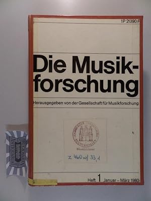 Seller image for Die Musikforschung, 33. Jahrgang 1980 : Hefte 1-4. for sale by Druckwaren Antiquariat