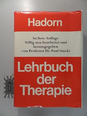 Imagen del vendedor de Lehrbuch der Therapie. a la venta por Druckwaren Antiquariat