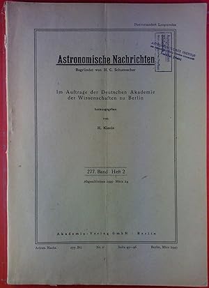 Bild des Verkufers fr Astronomische Nachrichten. 277. Band, Heft 2. Zur Theorie der Sternrotation; ect. zum Verkauf von biblion2