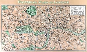 PICTORIAL PLAN OF LONDON ISSUED BY BEDFORD HOTEL, SOUTHAMPTON ROW, LONDON W.C.. Plan of London,...