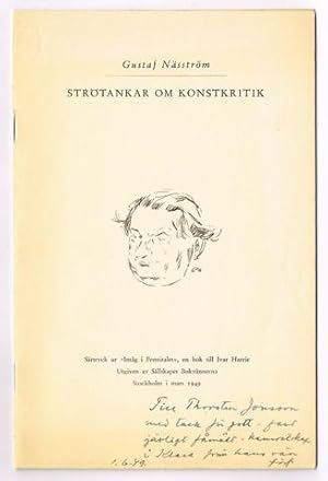 Image du vendeur pour Strtankar om konstkritik. mis en vente par Hatt Rare Books ILAB & CINOA