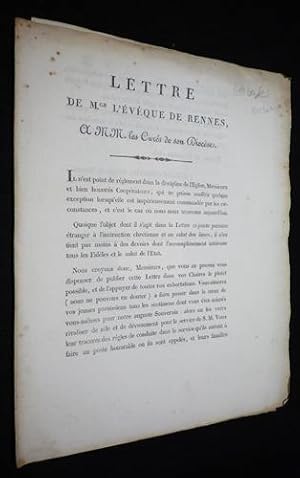 Bild des Verkufers fr Lettre de Mgr l'vque de Rennes  MM. les curs de son diocse zum Verkauf von Abraxas-libris