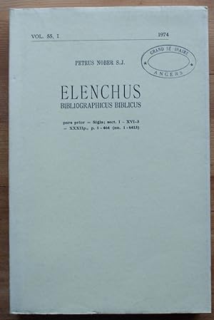 Imagen del vendedor de Elenchus Bibliographicus Biblicus - 55,1 - 1974 a la venta por Aberbroc