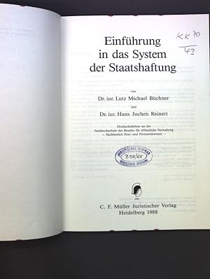 Seller image for Einfhrung in das System der Staatshaftung. Jurathek : Praxis for sale by books4less (Versandantiquariat Petra Gros GmbH & Co. KG)