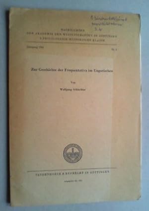 Imagen del vendedor de Zur Geschichte der Frequentativa im Ungarischen. a la venta por Antiquariat Sander