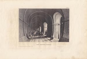 DerThemse - Tunnel, schöner Stahlstich um 1840 aus dem Bibliographischen Institut Hildburghausen,...