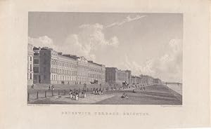 Brunswick Terrace, Brighton, Stahlstich um 1830 von Edw. Finden nach W. Westall, Blattgröße: 12,2...