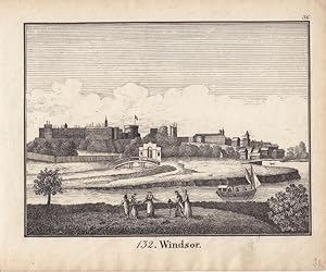 132. Windsor, Windsor Castle, Kupferstich um 1800 mit Blick auf die Schlossanlage, Blattgröße: 16...