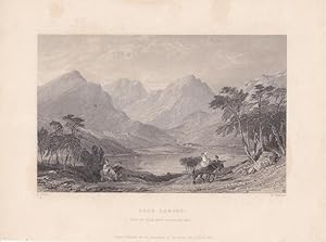 Loch Lomond from the Road above Inversnaid Mill, schöner Stahlstich von 1837 von T. Jeavons/ T. A...