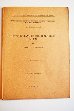 Imagen del vendedor de Datos Botnicos Del Territorio Del Ifni. Con 3 Lminas y 3 Figuras. a la venta por BALAGU LLIBRERA ANTIQURIA