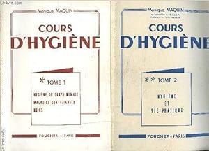Seller image for COURS D HYGIENE- 2 TOMES EN 2 VOLUMES- TOME 1: HYGIENE DU CORPS HUMAIN- MALADIES CONTAGIEUSES- SOINS / TOME 2: HYGIENE ET VIE PRATIQUE for sale by Le-Livre