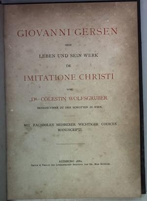 Seller image for Giovanni Gersen. Sein Leben und sein Werk "de Imitatione Christi". for sale by books4less (Versandantiquariat Petra Gros GmbH & Co. KG)