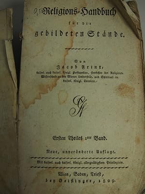 Bild des Verkufers fr Religions-Handbuch fr die gebildeten Stnde. Ersten Theiles 1ter Band. zum Verkauf von Antiquariat Bookfarm