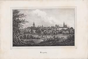 Orig- Lithographie - "Liegnitz" - Schlesien -