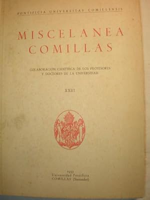 Bild des Verkufers fr Miscelnea Comillas. Tomo XXIII - 1955 zum Verkauf von Librera Antonio Azorn