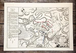 Seller image for Teilkolorierter Kupferstich-Plan. Plan der Action, welche d. 2. Oct. 1760 . bey Wittenberg vorgefallen. for sale by Antiquariat Thomas Rezek