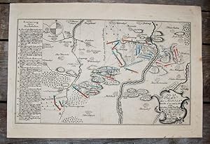 Seller image for Teilkolorierter Kupferstich-Plan. Plan der Action welche d. 20. und 21. Nov. 1759 . bey Maxen ohnweit Dippoldiswalde in Sachsen vorgefallen. for sale by Antiquariat Thomas Rezek