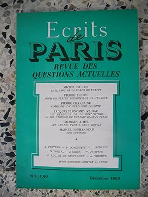 Bild des Verkufers fr Ecrits de Paris - Revue des questions actuelles - N. 153 - Octobre 1957 zum Verkauf von Frederic Delbos