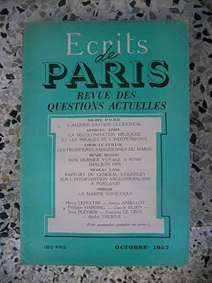 Bild des Verkufers fr Ecrits de Paris - Revue des questions actuelles - N. 153 - Octobre 1957 zum Verkauf von Frederic Delbos