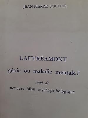 Imagen del vendedor de Lautramont Gnie ou maladie mentale broch,in-8,156pp a la venta por LIBRAIRIE EXPRESSIONS