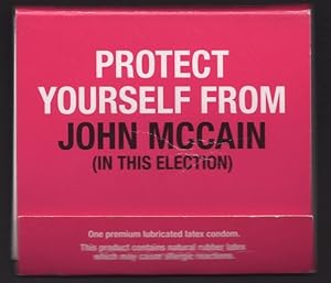 Protect Yourself Against John McCain (in this Election) red matchbook Advertisement.