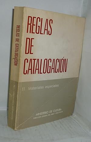 Imagen del vendedor de REGLAS DE CATALOGACION II . MATERIALES ESPECIALES a la venta por LIBRERIA  SANZ