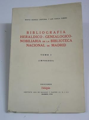 Imagen del vendedor de Bibliografia Heraldico - Genealogico - Nobiliaria de la Biblioteca Nacional d a la venta por LIBRERIA  SANZ