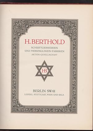Seller image for H. Berthold schriftgiesserein und messinglinien-fabriken aktien-gesellschaft for sale by Meir Turner