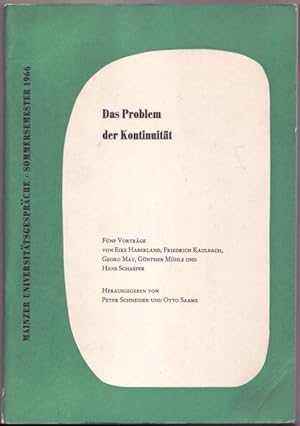 Bild des Verkufers fr Das Problem der Kontinuitt. Fnf Vortrge (= Mainzer Universittsgesprche, Sommersemester 1966) zum Verkauf von Graphem. Kunst- und Buchantiquariat