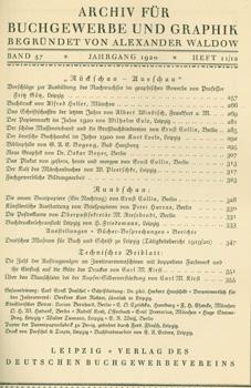 Archiv fur Buchgewerbe und Graphik, Jahrgang 1920, Band 57, Heft 11/12.
