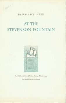 Seller image for At The Stevenson Fountain. Part Three, The California Poetry Folios. for sale by Wittenborn Art Books