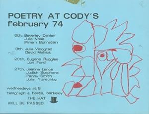 Seller image for Poetry At Cody's. February 74. for sale by Wittenborn Art Books