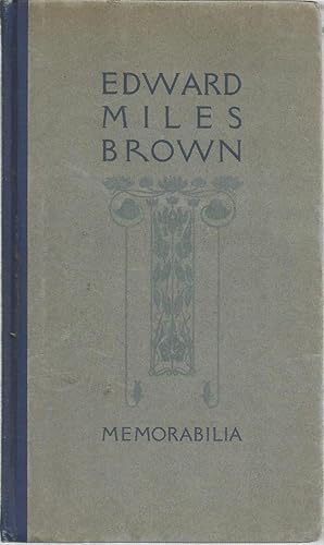 Seller image for Memorabilia of Edward Miles Brown for sale by The Book Junction