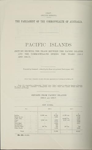 Image du vendeur pour Pacific Islands. (Return showing the Trade between the Pacific Islands and the Commonwealth During the Years 1905-6 and 1906-7). mis en vente par Asia Bookroom ANZAAB/ILAB