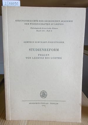Bild des Verkufers fr Studienreform. Fragen von Leibniz bis Goethe. zum Verkauf von Versandantiquariat Trffelschwein