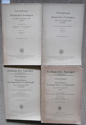Seller image for Verhandlungen der Deutschen Zoologen (bis 1949) bzw. Verhandlungen der Deutschen Zoologischen Gesellschaft (ab 1950). Konvolut von 4 Bnden. for sale by Versandantiquariat Trffelschwein