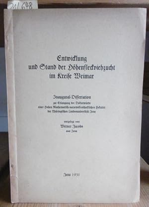 Seller image for Entwicklung und Stand der Hhenfleckviehzucht im Kreise Weimar. for sale by Versandantiquariat Trffelschwein