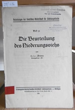 Imagen del vendedor de Die Beurteilung des Niederungsviehs. a la venta por Versandantiquariat Trffelschwein