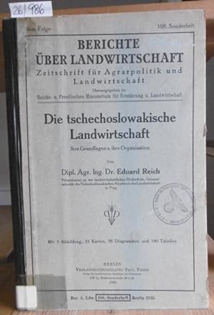 Seller image for Die tschechoslowakische Landwirtschaft. Ihre Grundlagen und ihre Organisation. for sale by Versandantiquariat Trffelschwein