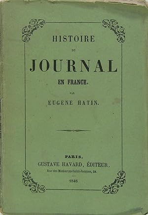 Imagen del vendedor de Histoire du journal en France a la venta por Philippe Lucas Livres Anciens