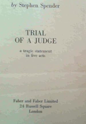 Seller image for Trial Of A Judge; A tragic statement in five acts for sale by Chapter 1